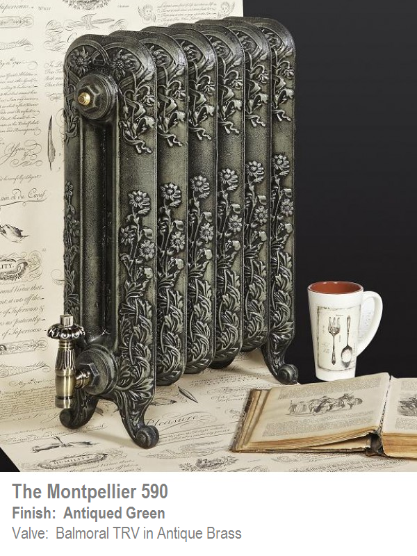 Montpellier 590 Cast Iron Radiator - 11 Sections, 590 x 822mm